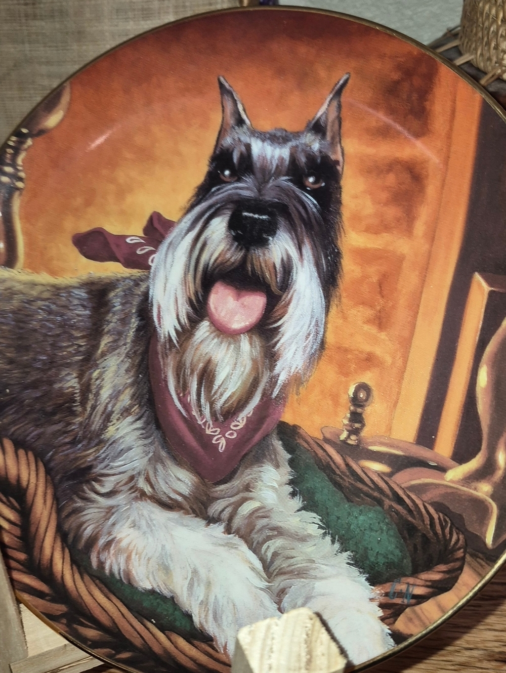 Danbury Mint "Fireside Seat" collector plate featuring art by Christopher Nick